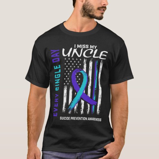 Ik mis mijn oom zelfmoordpreventie Ameri T-shirt (Voorkant)