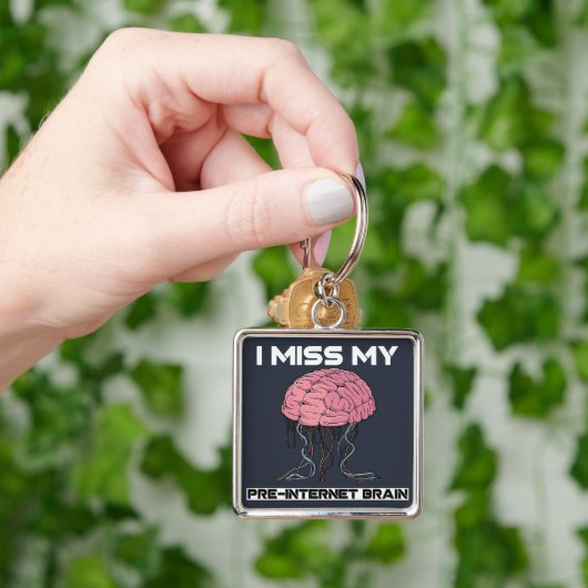 Ik mis mijn pre-Internet Brain Sleutelhanger (Hand)