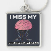 Ik mis mijn pre-Internet Brain Sleutelhanger (Voorkant)