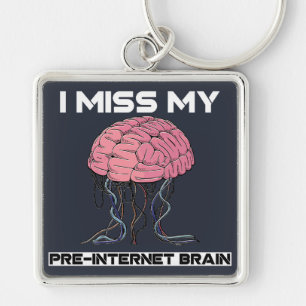 Ik mis mijn pre-Internet Brain Sleutelhanger