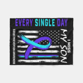 Ik mis mijn Son Suicide Prevention Awareness Ameri Fleece Deken (Voorkant (Horizontaal))
