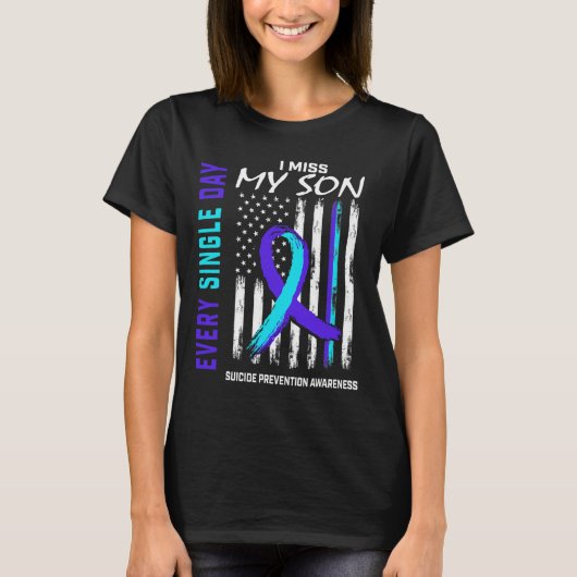 Ik mis mijn Son Suicide Prevention Awareness Ameri T-shirt (Voorkant)