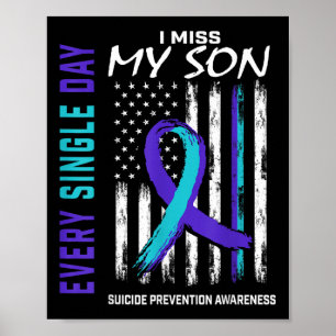 Ik mis mijn zoon Suicide Awareness Prevention Amer Poster