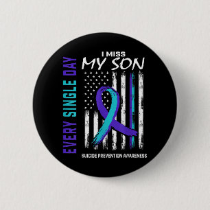Ik mis mijn zoon Suicide Awareness Prevention Amer Ronde Button 5,7 Cm