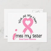 Ik mis mijn zus borstkanker briefkaart (Voorkant / Achterkant)