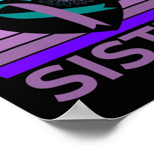 Ik mis mijn zuster hart lint zelfmoord bewustzijn poster (Hoek)