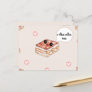 Ik mis ( TIRA-MISS) je wenskaart Aankondigingskaart