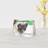Ik mis u Pug de Kaart van het Puppy (Gele Bloem)