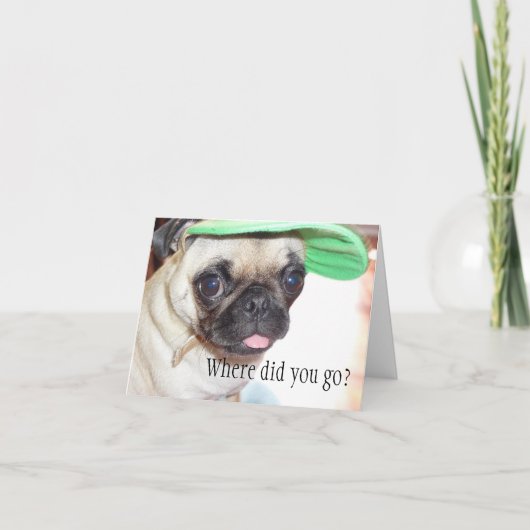 Ik mis u Pug de Kaart van het Puppy (Voorkant)
