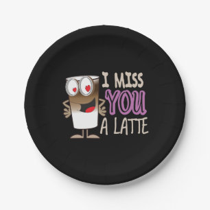 Ik Miss U een Latte Papieren Bordje