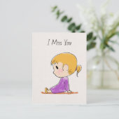 Ik Miss You Cute Briefkaart (Staand voorkant)