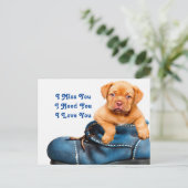 Ik Miss You Puppy Briefkaart (Staand voorkant)
