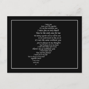 Ik Miss You Text ook, in de helft van het hart Briefkaart