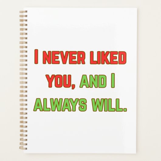 Ik mocht je nooit. planner (Voorkant)