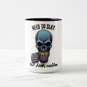 Ik moet slachten maar eerst koffie tweekleurige koffiemok