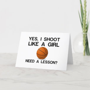 IK MOET ZOALS EEN GIRL BASKETBALL FEESTDAGEN KAART