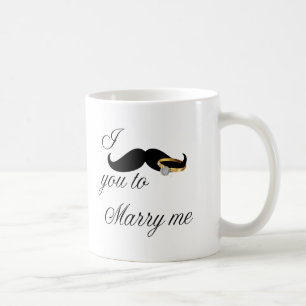 Ik Mustache je... om me te trouwen Koffiemok
