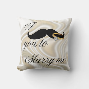 Ik Mustache je... om me te trouwen Kussen