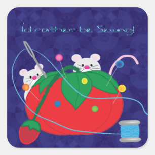 Ik naai liever. vierkante sticker
