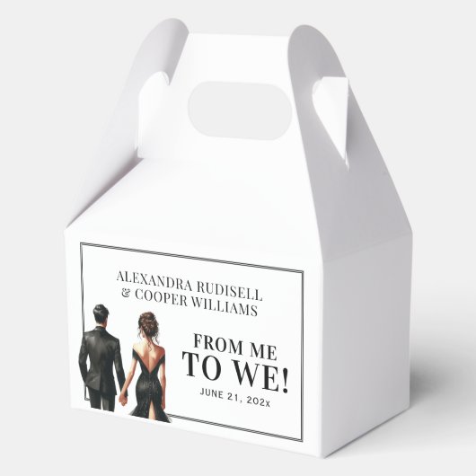 IK NAAR ONS TOE | Elegant zwart-wit Bedankdoosjes (Voorkant)