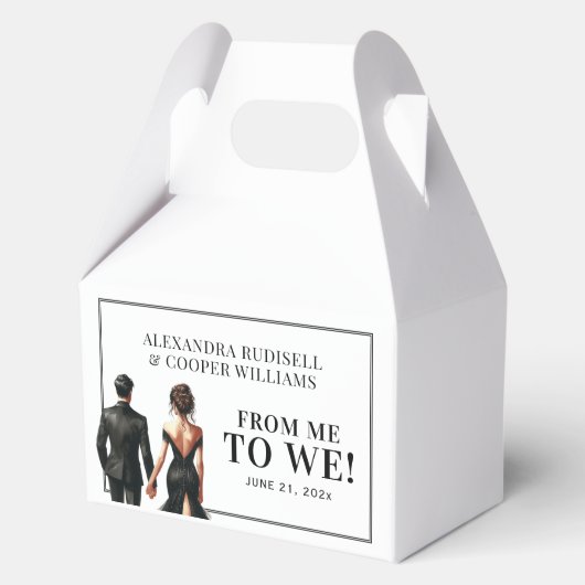 IK NAAR ONS TOE | Elegant zwart-wit Bedankdoosjes (Achterkant)