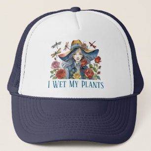 Ik nat mijn Planten - meisje met Rozen Trucker Pet