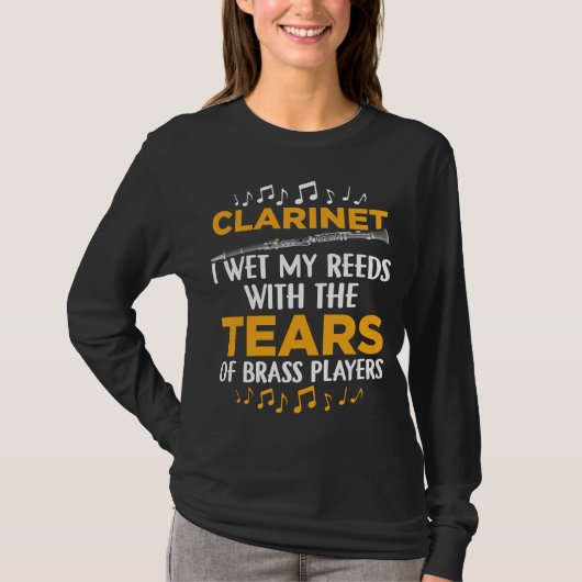 Ik nat mijn Reeds Marching Band Funny Clarinet Pla T-shirt (Voorkant)