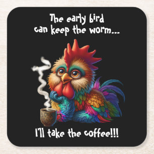 Ik neem de koffie vierkante kartonnen onderzetter