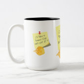 Ik neem een aardappelchip en eet het op!!! tweekleurige koffiemok (Links)
