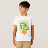 Ik neem een aardappelchips en eet het op t-shirt (Voorkant volledig)