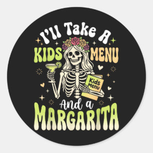 Ik neem een kindermenu en een Margarita Ronde Sticker