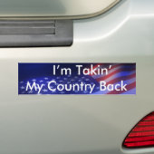 IK NEEM MIJN LAND TERUG - Gepersonaliseerd Bumpersticker (Op auto)