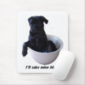 Ik neem mijn zwarte Muismat - Black Pug (Met muis)