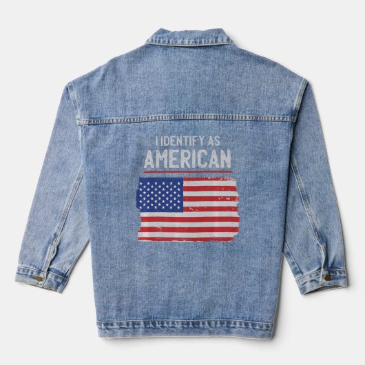 Ik noem de Amerikaanse vlag van de VS Denim Jacket (Achterkant)