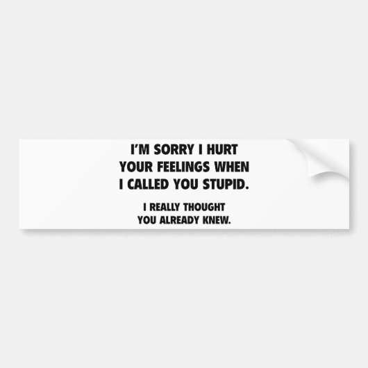 Ik noemde je stommid bumpersticker (Voorkant)