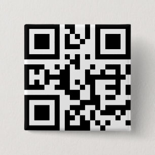 Ik❤NY -- QR Code Vierkante Button 5,1 Cm