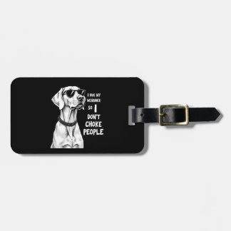 Ik omhels mijn Weimaraner zodat ik geen mensen wur Bagagelabel