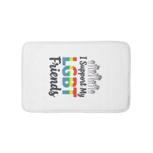 Ik Ondersteun Mijn LGBT Vrienden Regenboog Pride V Badmat