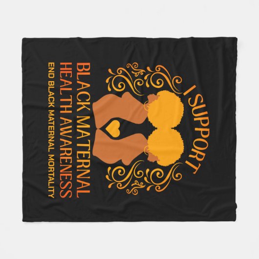 IK Ondersteun ZWART MATERNALE GEZONDHEID BEWUSTZIJ Fleece Deken (Voorkant (Horizontaal))