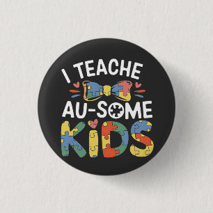 Ik Onderwijs Au-some Kinderen Autismebewustzijn Le Ronde Button 3,2 Cm