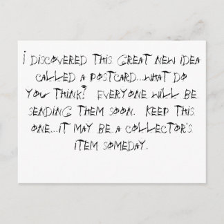 Ik ontdekte een geweldig nieuw idee, een postbode. briefkaart