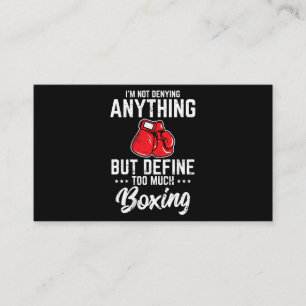 Ik ontken niets grappigs Boxing Lover Amateur Visitekaartje