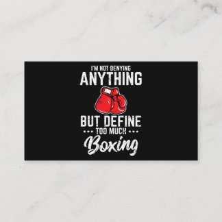 Ik ontken niets grappigs Boxing Lover Amateur Visitekaartje
