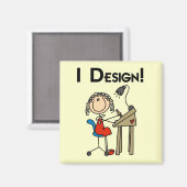 Ik ontwerp Tshirts en geschenken Magneet (Voorkant / Achterkant)