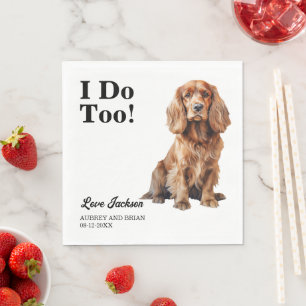 Ik ook! Cocker Spaniel Hond Foto Bruiloft Servet