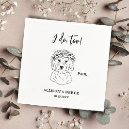 Ik ook | Custom Minimalist Dog Pet Name Wedding Servet