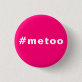 Ik ook, #metoo, pride roze magenta fuchsia white ronde button 3,2 cm (Voorkant)