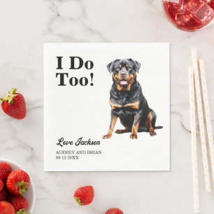 Ik ook! Rottweiler hond trouwfeest huisdier Servet