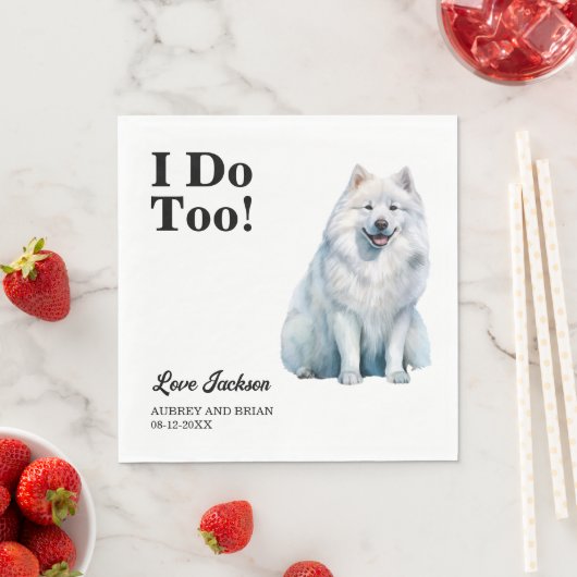 Ik ook! Samoyed Hond bruiloft huisdier Servet (Insitu)