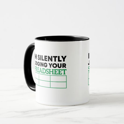 Ik oordeel je spreadsheet Data Analyst. Mok (Voorkant links)